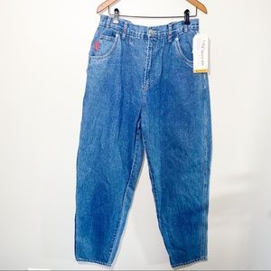 Vintage womens Bugle Boy Classic High Rise Mom Baggy Jeans Deadstock New